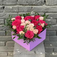 Цветочная композиция из Розы в коробке в Кукуштан