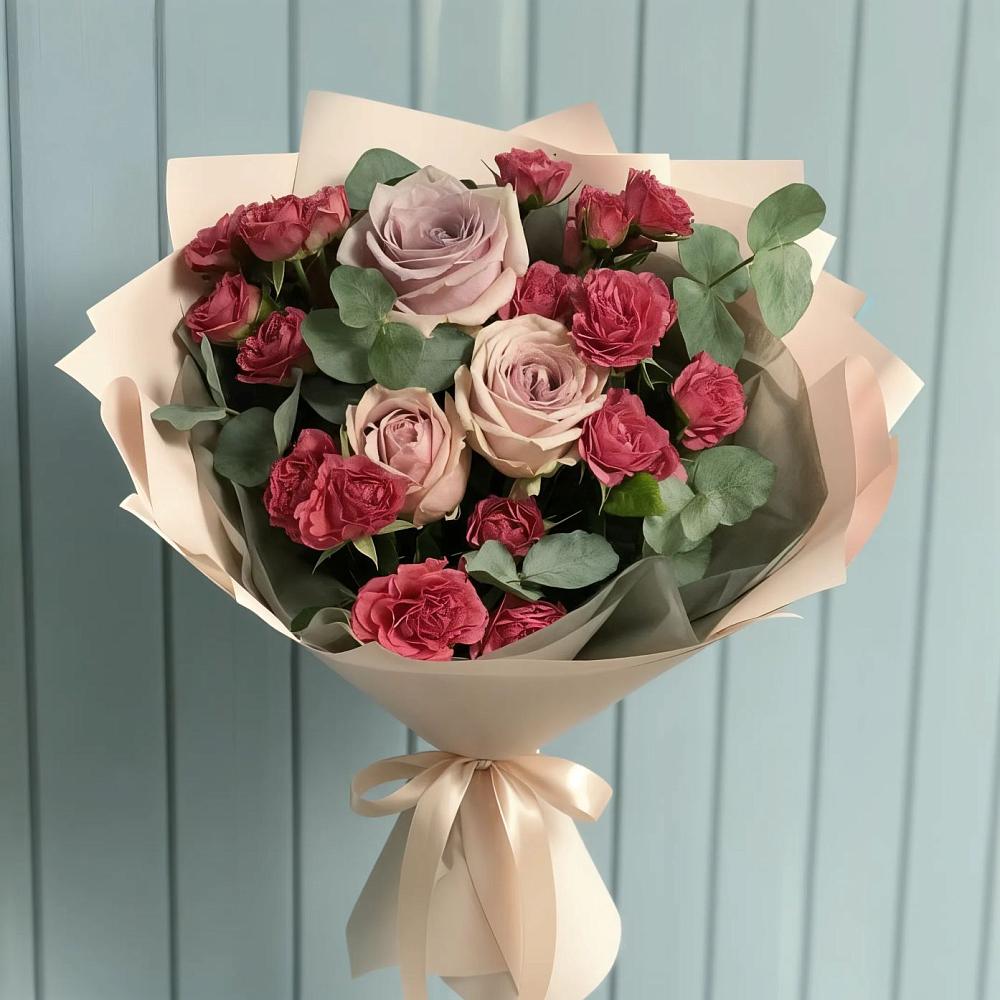 Букет цветов из: Гвоздики и Розы в Кукуштан