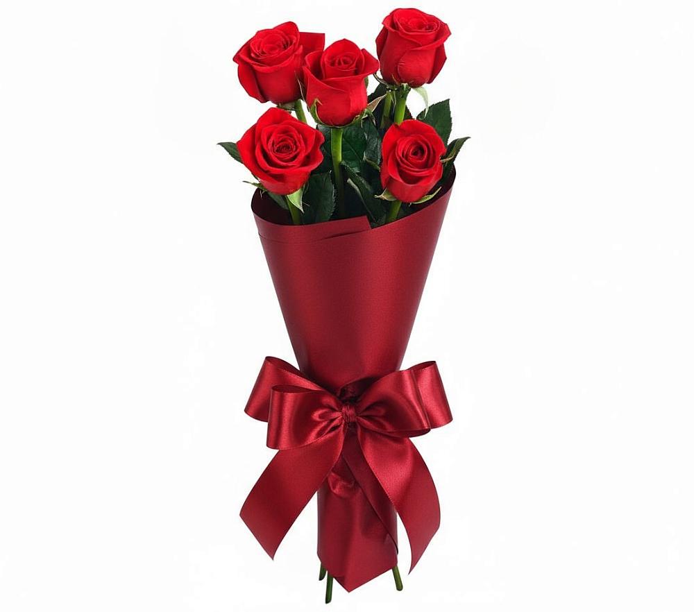 Букет 5 Красных роз Эдлесс Лав в Кукуштан