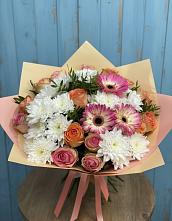 Букет цветов из:  Розы, Герберы и Хризантемы #REPLACE_PRED# Кукуштан