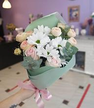 Букет милый в Кукуштан Букет цветов из: Хризантемы и Розы в Кукуштан