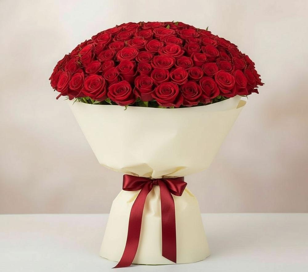 Букет 101 Красная роза Милано в Кукуштан