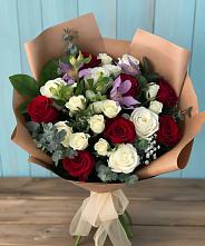 Букет цветов из:  Розы и Альстромерии #REPLACE_PRED# Кукуштан
