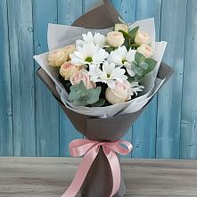Букет цветов из:  Хризантемы и Розы в Кукуштан