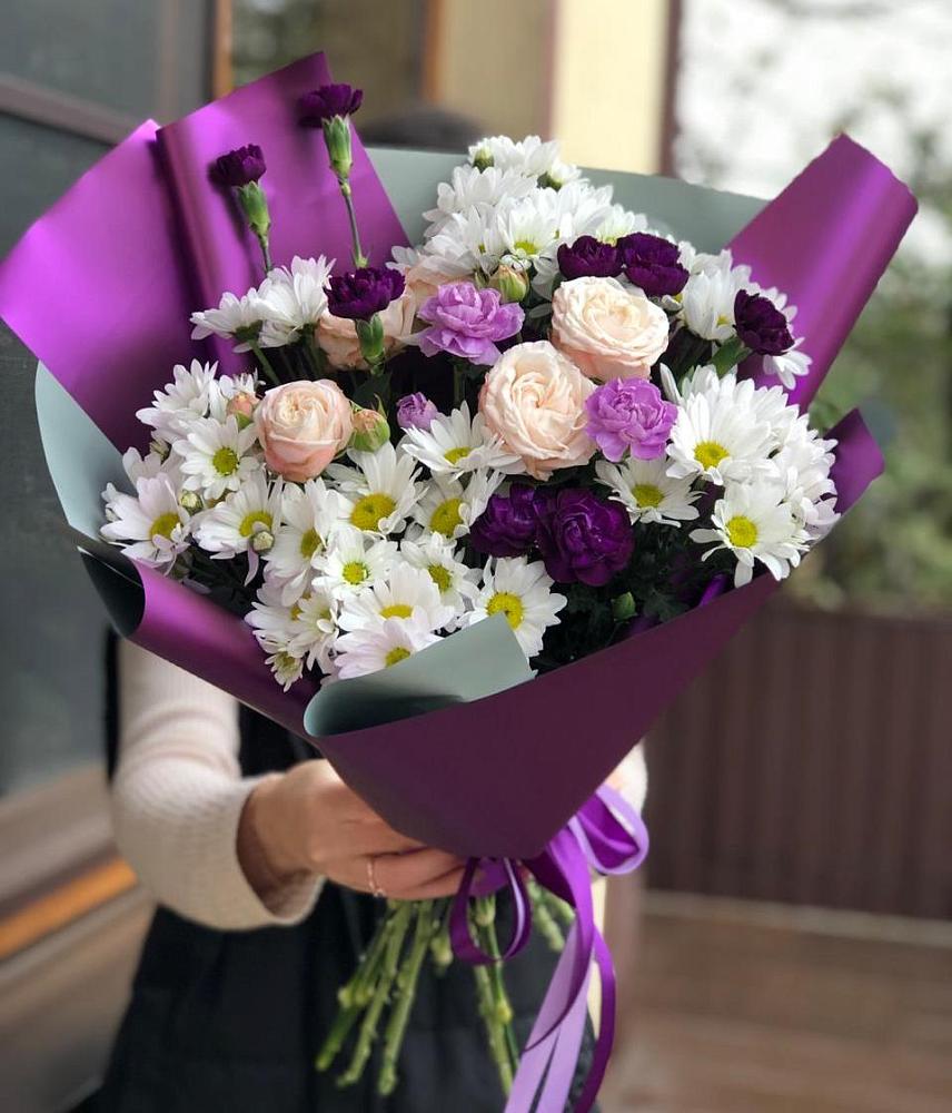 Букет цветов из: Хризантемы, Гвоздики и Розы в Кукуштан