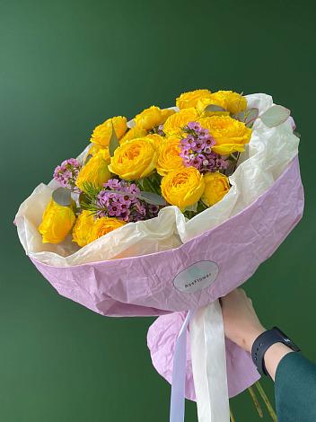Букет Кустовые желтые розы в Кукуштан