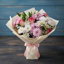 Букет цветов из:  Хризантемы, Альстромерии и Розы в Кукуштан