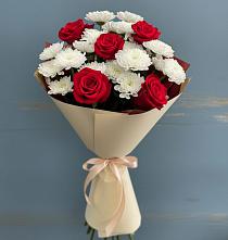 Букет цветов из:  Розы и Хризантемы в Кукуштан