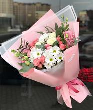Букет цветов из:  Розы, Лизиантусы и Хризантемы в Кукуштан