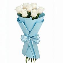 Букет 7 белых роз Проуд в Кукуштан