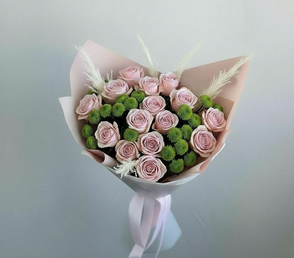 Букет цветов из: Розы и Хризантемы в Кукуштан