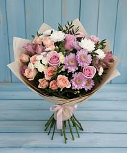 Букет цветов из:  Хризантемы, Розы и Альстромерии #REPLACE_PRED# Кукуштан