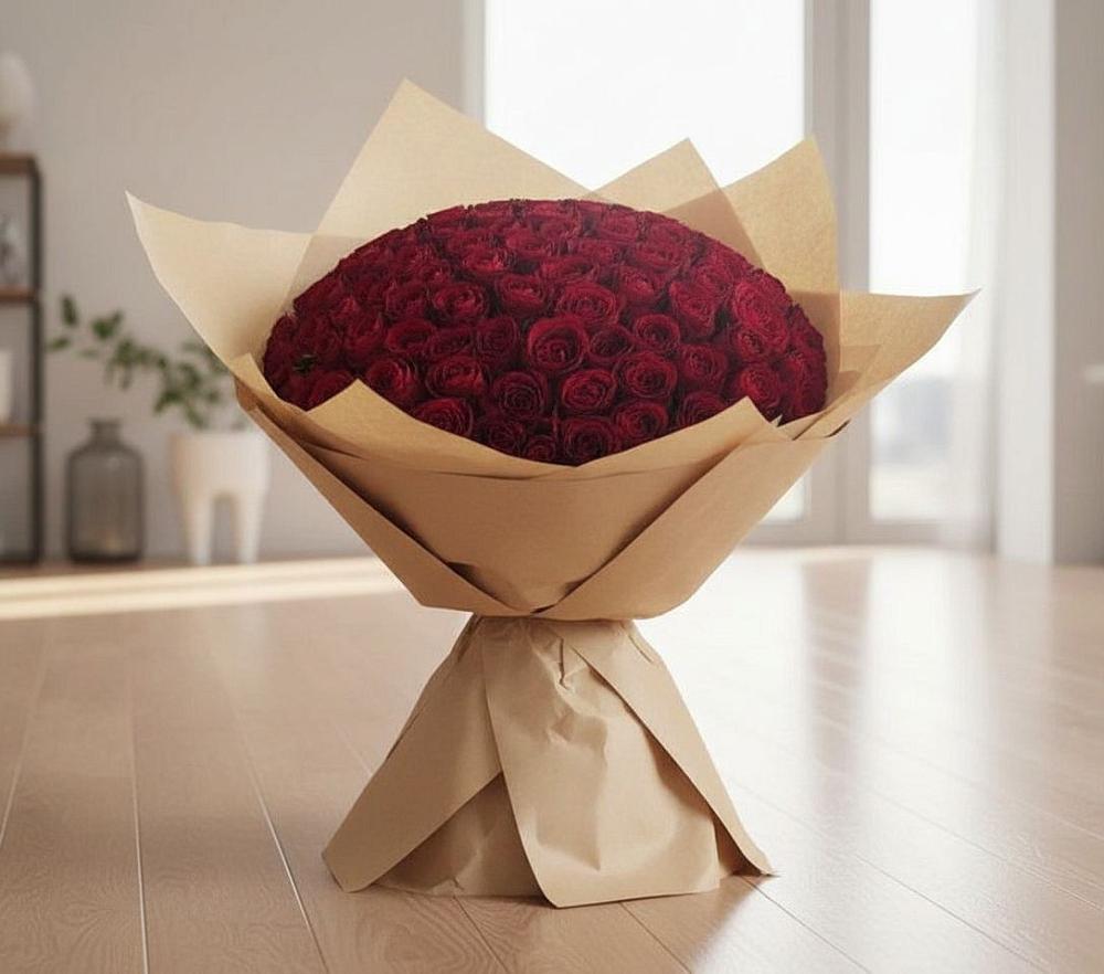 Букет 101 Красная роза в Кукуштан