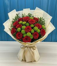 Букет цветов из:  Розы и Хризантемы в Кукуштан