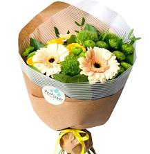 Букет герберы и розы в Кукуштан Букет цветов из: Герберы, Розы и Хризантемы в Кукуштан