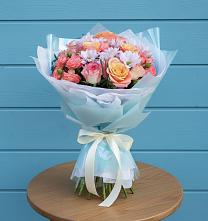 Букет цветов из:  Хризантемы и Розы в Кукуштан