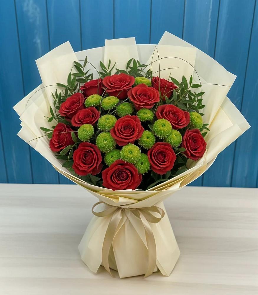 Букет цветов из: Розы и Хризантемы в Кукуштан