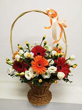 Цветочная композиция из Герберы и Хризантемы в корзине #REPLACE_PRED# Кукуштан