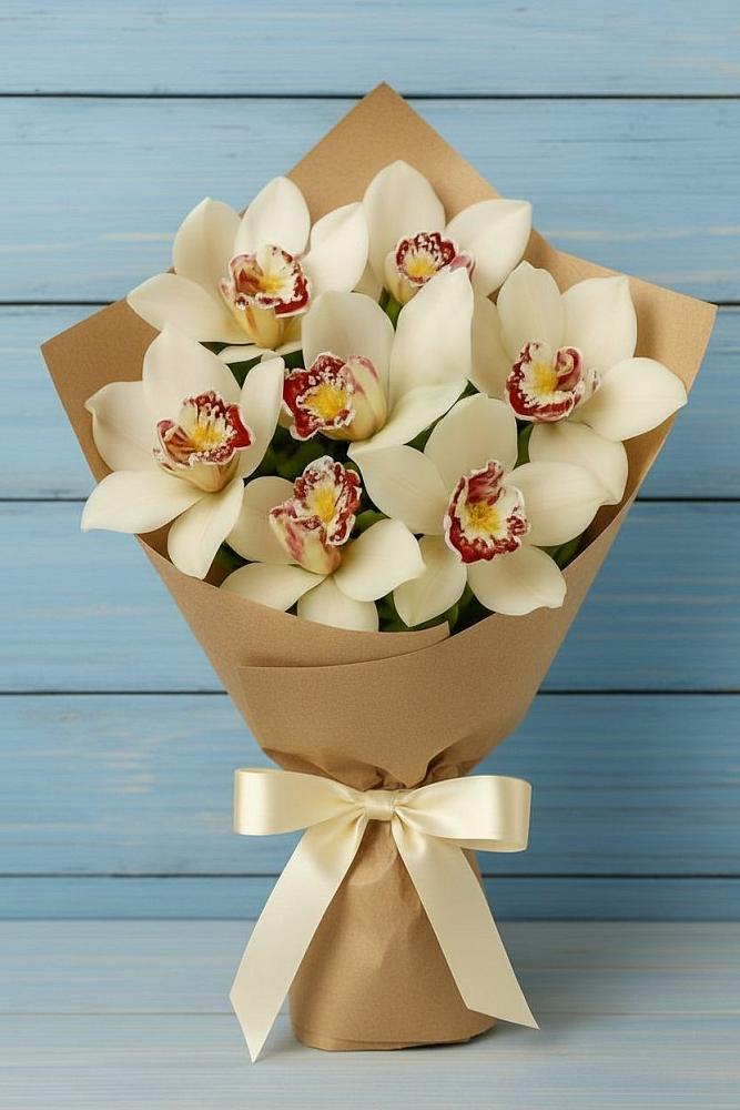 Букет цветов из: Орхидеи и Розы в Кукуштан