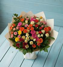 Букет Микс из разноцветных кустовых роз #REPLACE_PRED# Кукуштан